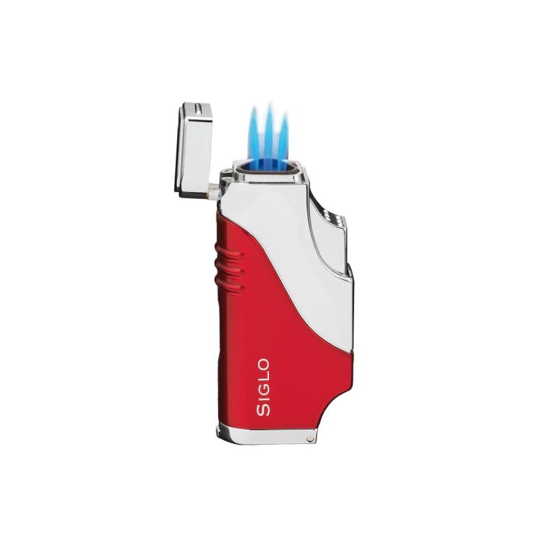Siglo Triple Flame Feuerzeug Rot, Zigarettenanzünder