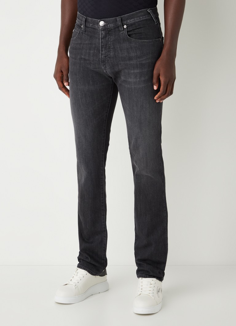 Blugi Emporio Armani cu croială dreaptă și tijă elastică