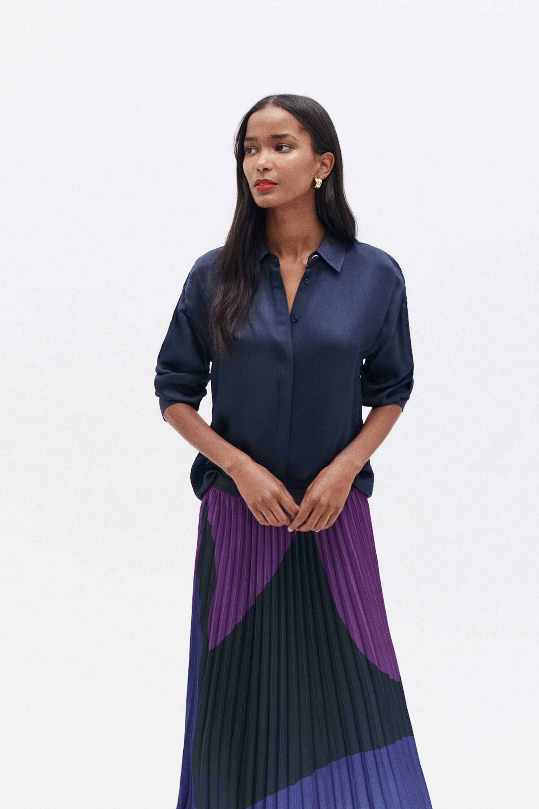 Chemise caby2 bleu marine femme
