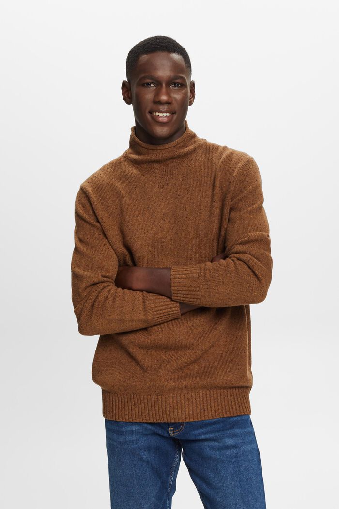 Pullover mit Stehkragen aus Wollmix