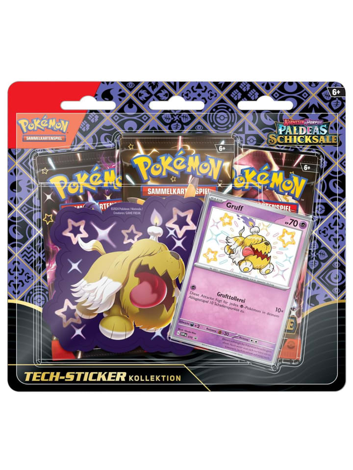 Pokémon Gruff | 3 Booster-Packs & Sticker | Pokemon Sammel-Karten deutsch günstig kaufen onesize