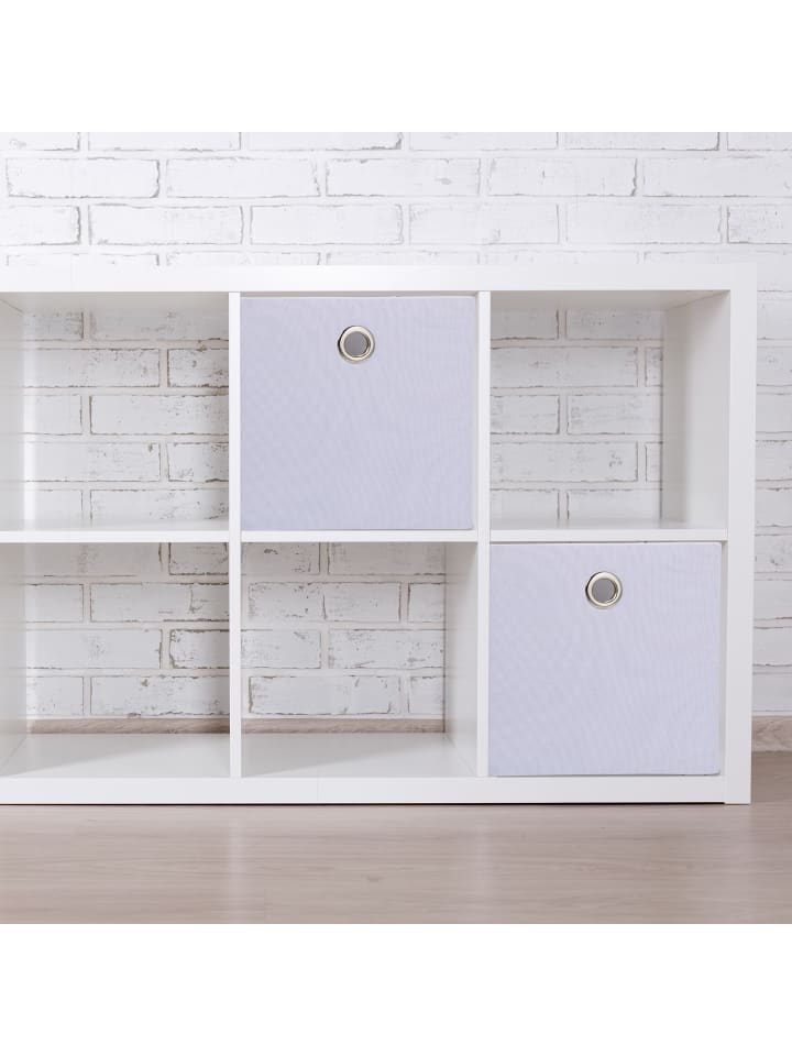 relaxdays 2 x Aufbewahrungsbox in Weiß - (B)30,5 x (H)30,5 x (T)30,5 cm günstig kaufen onesize