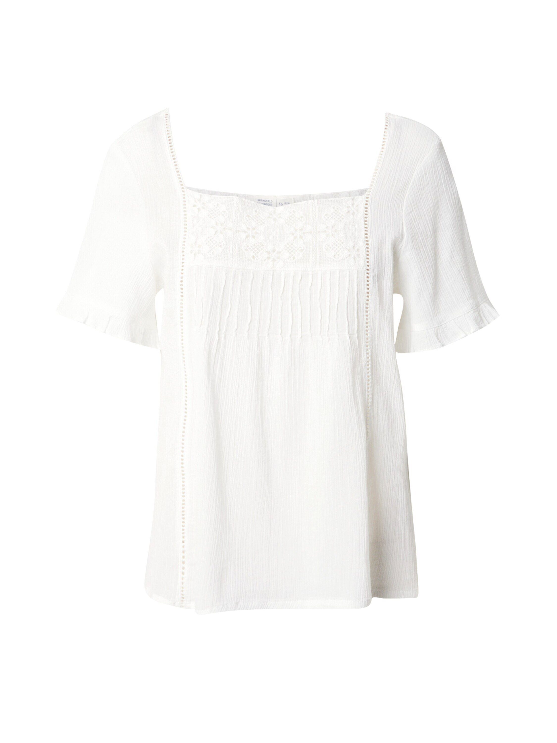 Springfield Funktionsbluse (1-tlg) Spitze, Lochmuster, Rüschen