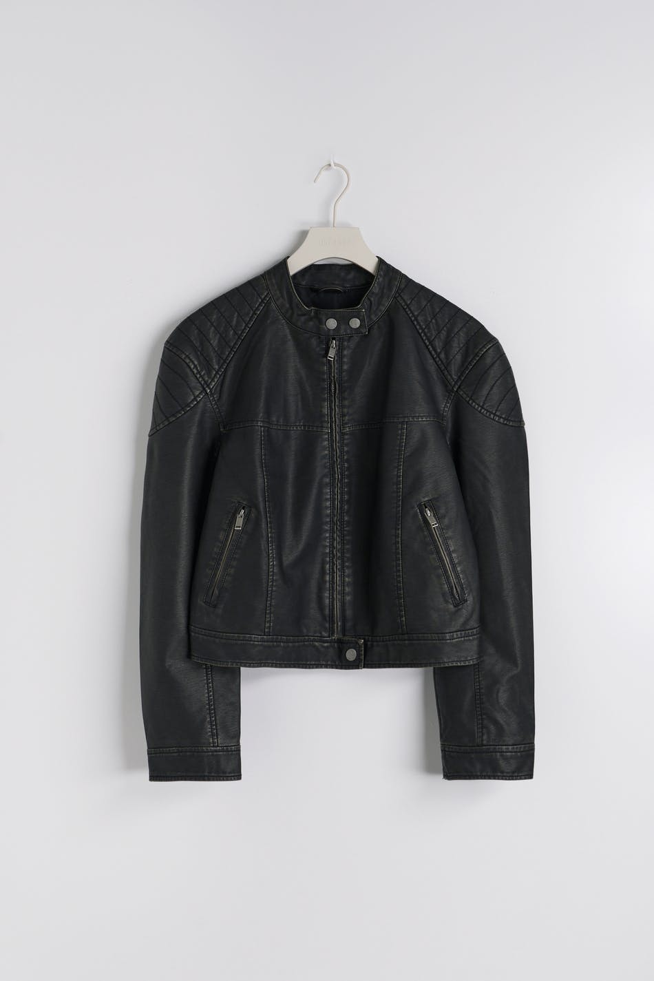 Washed biker jacket