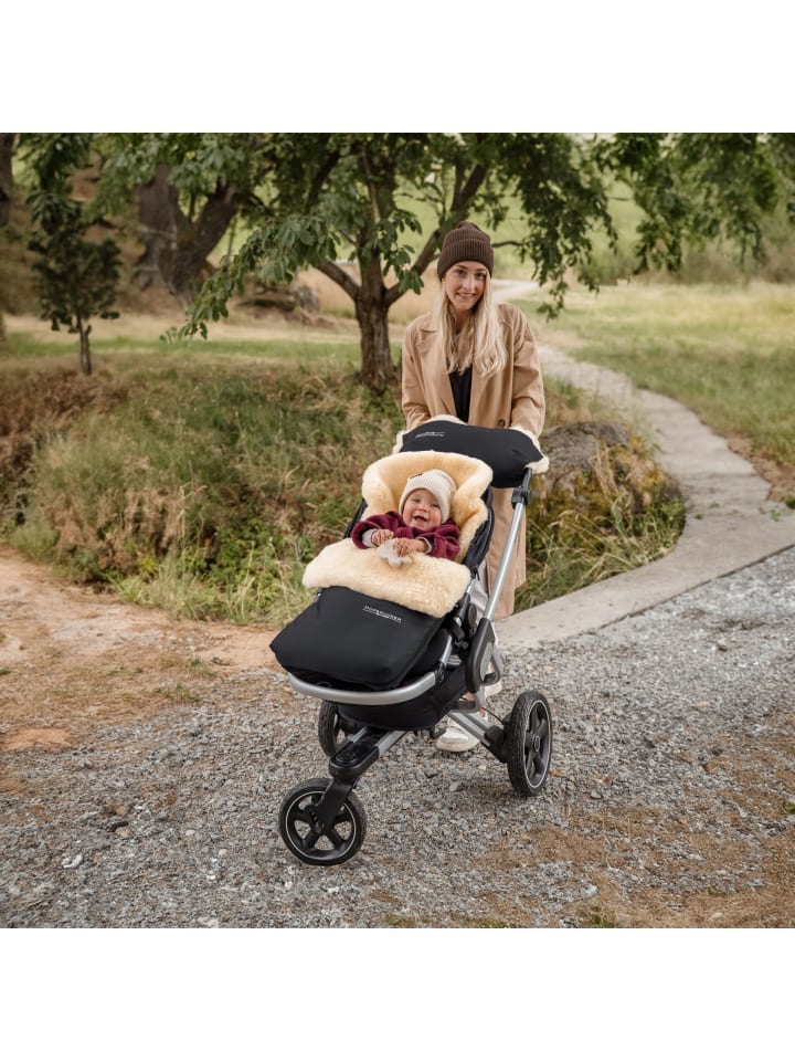 Hofbrucker Lammfell-Fußsack Putzi für Kinderwagen und Buggy in Schwarz günstig kaufen onesize