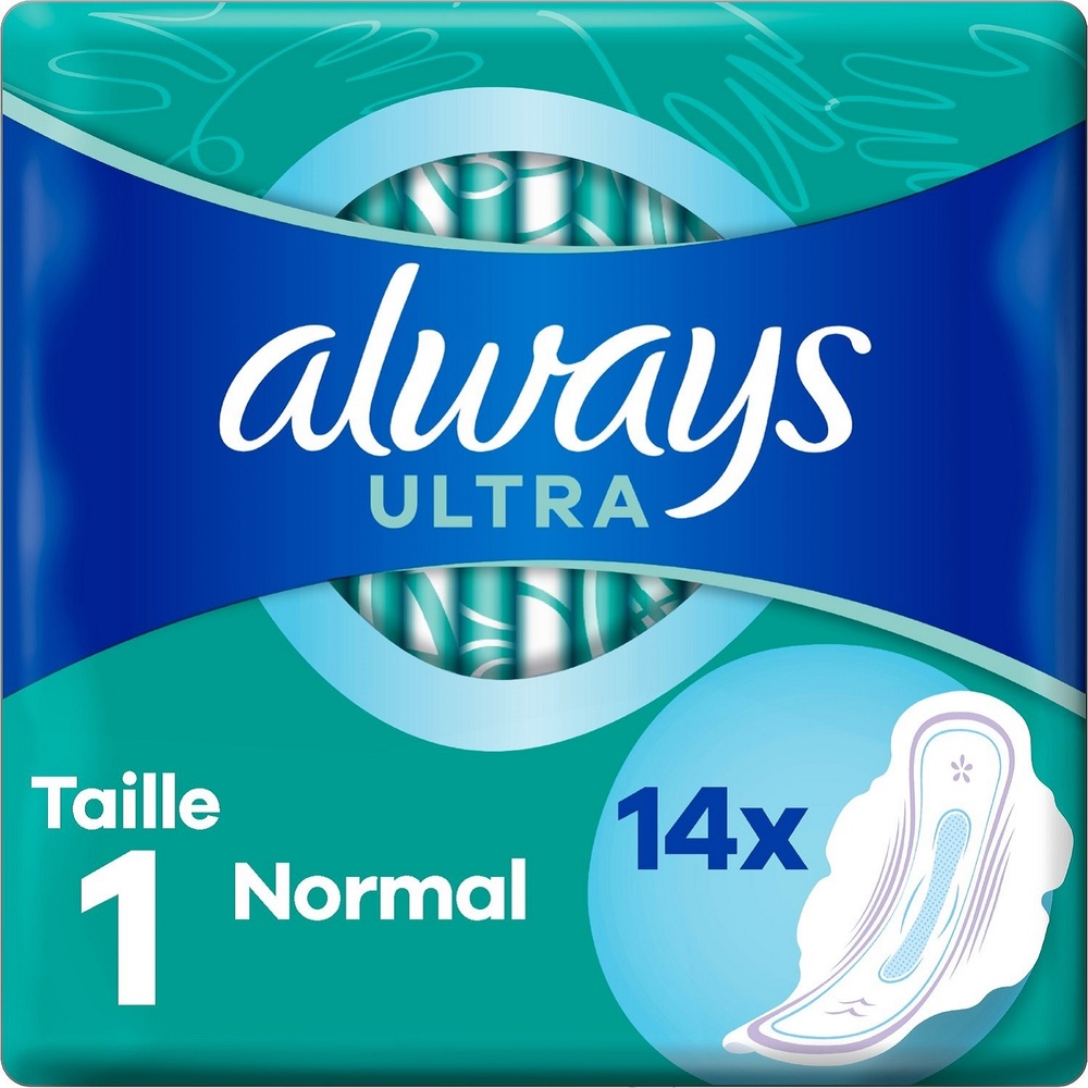 always Always Ultra Serviettes Hygiéniques Normal (T1) Avec Ailettes Serviettes Hygiéniques