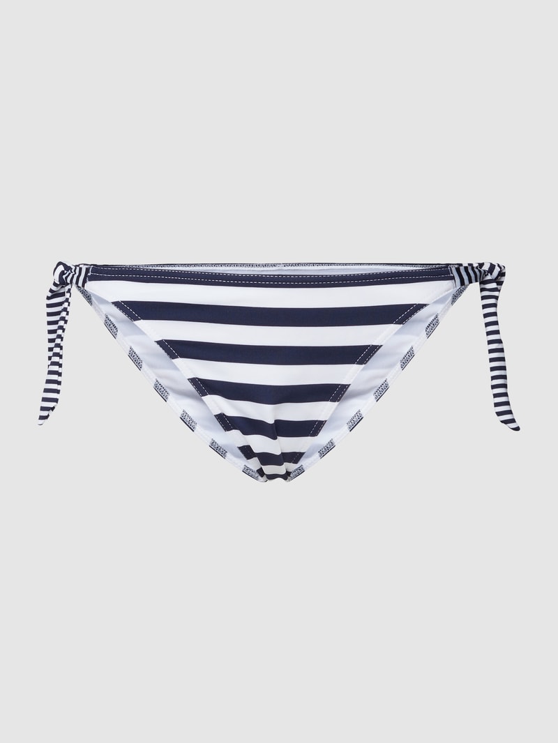 Bikini-Slip mit Streifenmuster Modell 'DASIA' in marineblau
