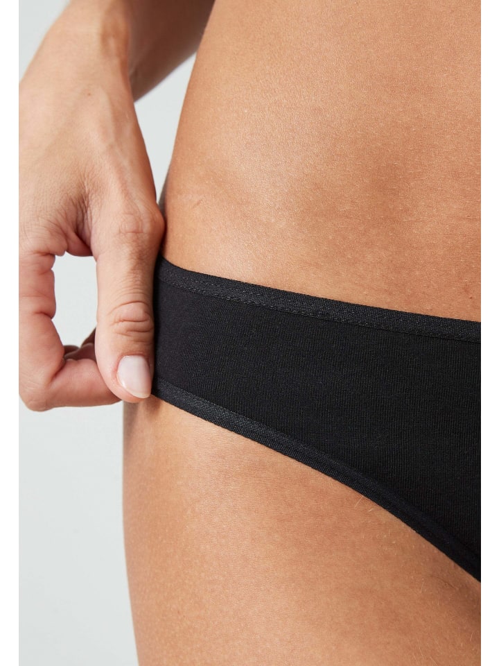 SNOCKS Brazilian Slips aus Bio-Baumwolle 3 Stück in Schwarz günstig kaufen