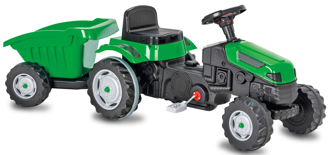Jamara e.K. JAMARA Trettraktor mit Hänger Strong Bull grün