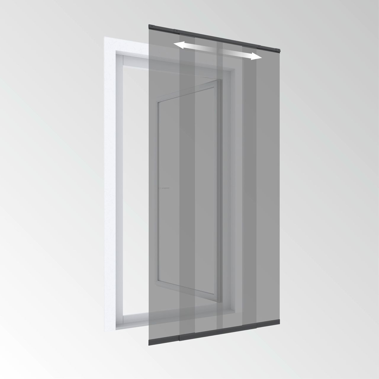 Powertec Türvorhang Teleskop 120cm anthrazit
