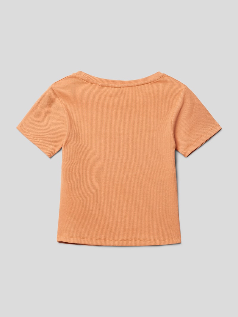 T-Shirt in Feinripp-Optik Modell 'GISBELLA' in apricot