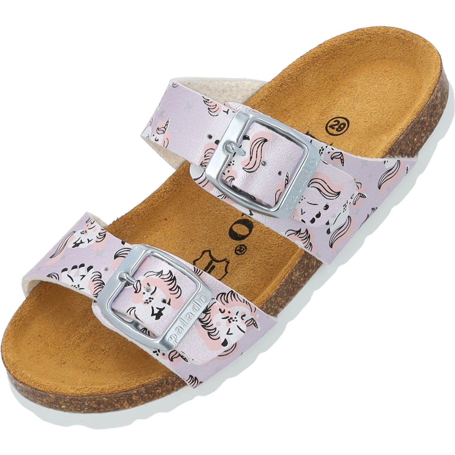 Palado Kids Samos G Print, Pantoletten, Kinder, Hellrosa Metallic Unicorn