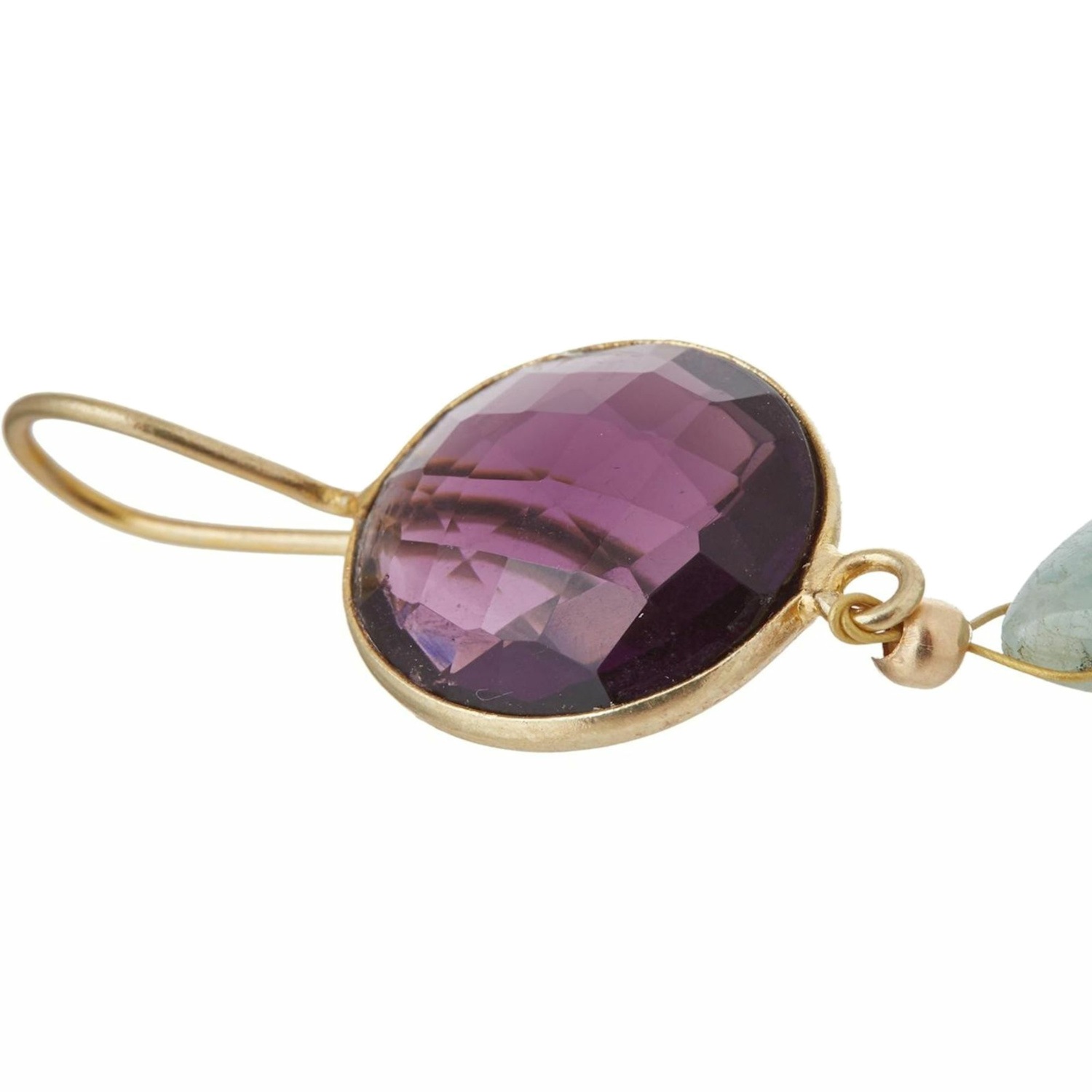 Ohrringe 'Aquamarin und Amethyst Tropfen'