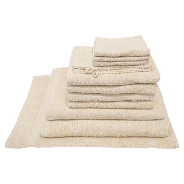 12er Frottierset Basic, beige inkl. Badvorleger