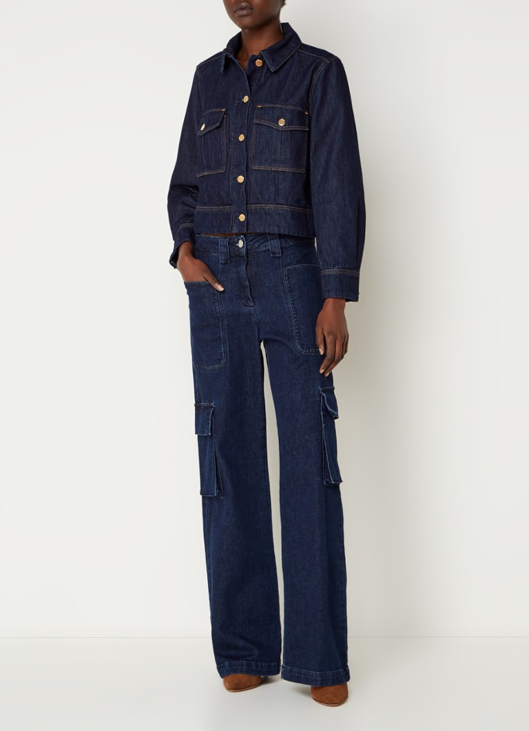 Jachetă Delia din denim de la ba&sh cu buzunare cu clapă