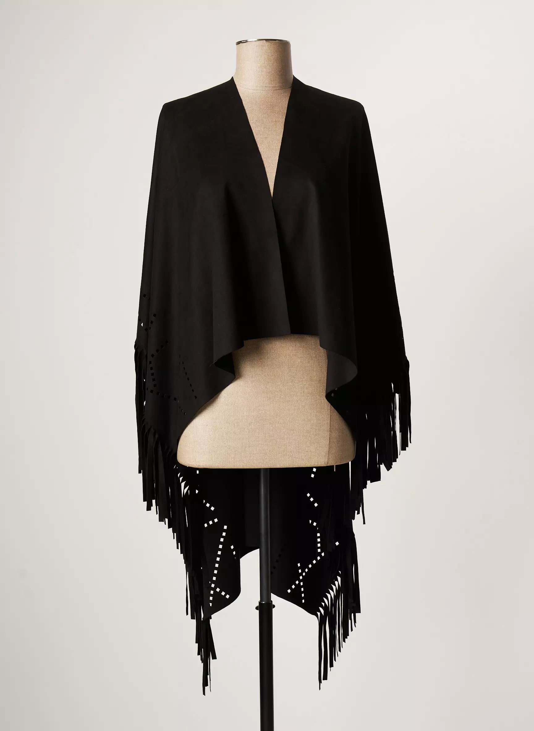 Lauren Vidal Ponchos Femme couleur noir