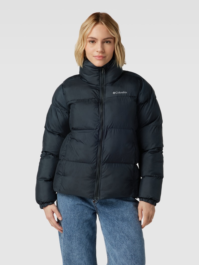 Steppjacke mit Stehkragen Modell 'Puffect Jacket' in schwarz