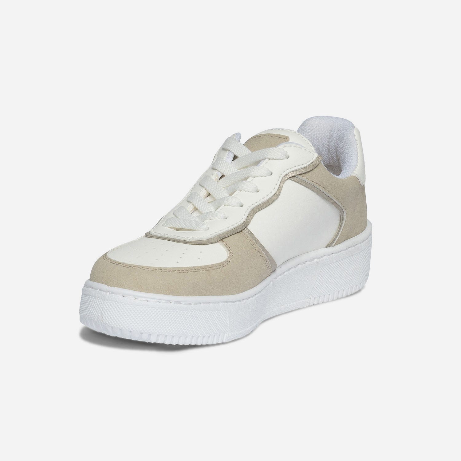 Tennis TEXTO écrue, beige et or