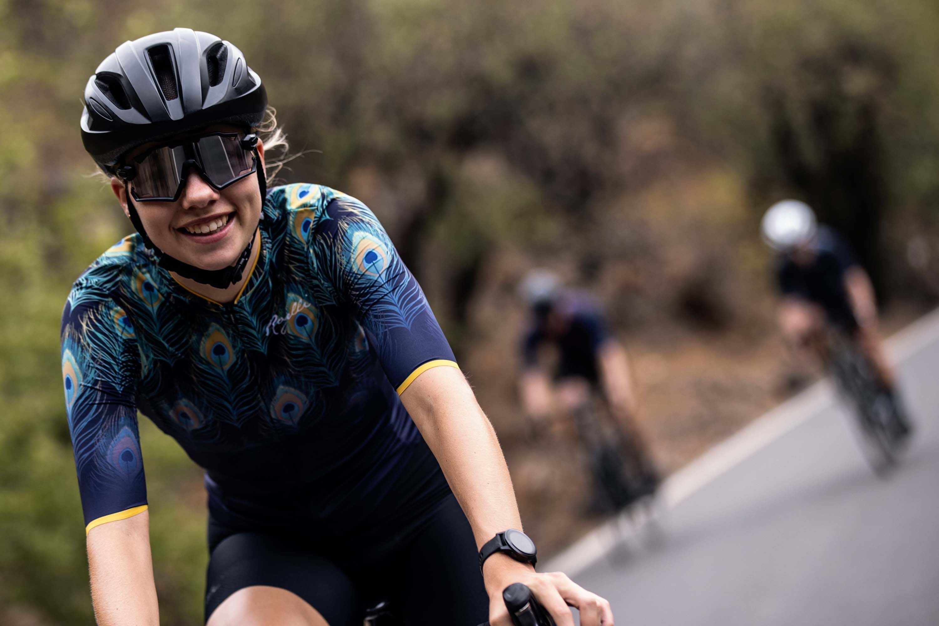 Rogelli Animal Blau/Gelb Damen Radtrikot Kurzarm