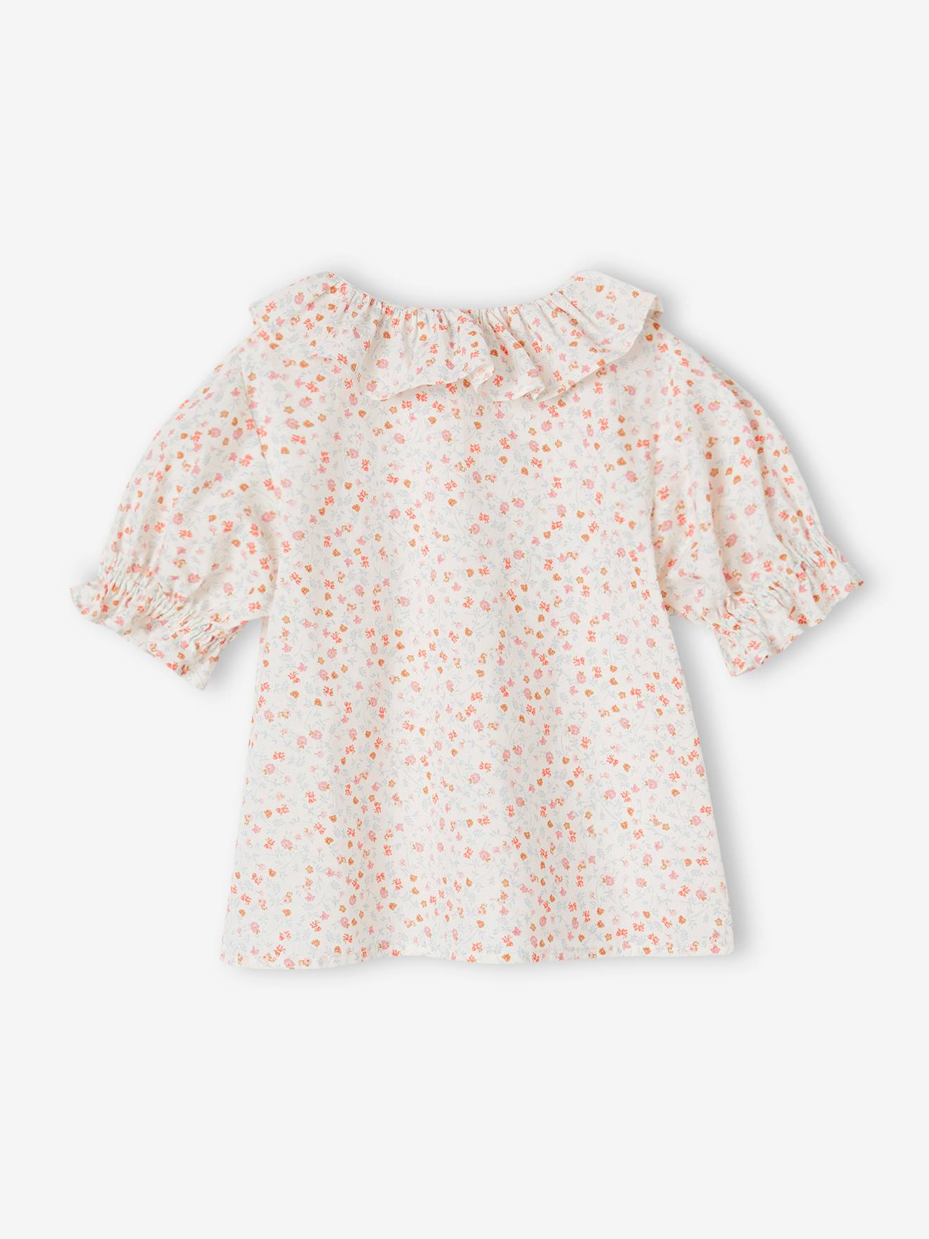 Vertbaudet Mädchen Musselinbluse mit Kragen - koralle