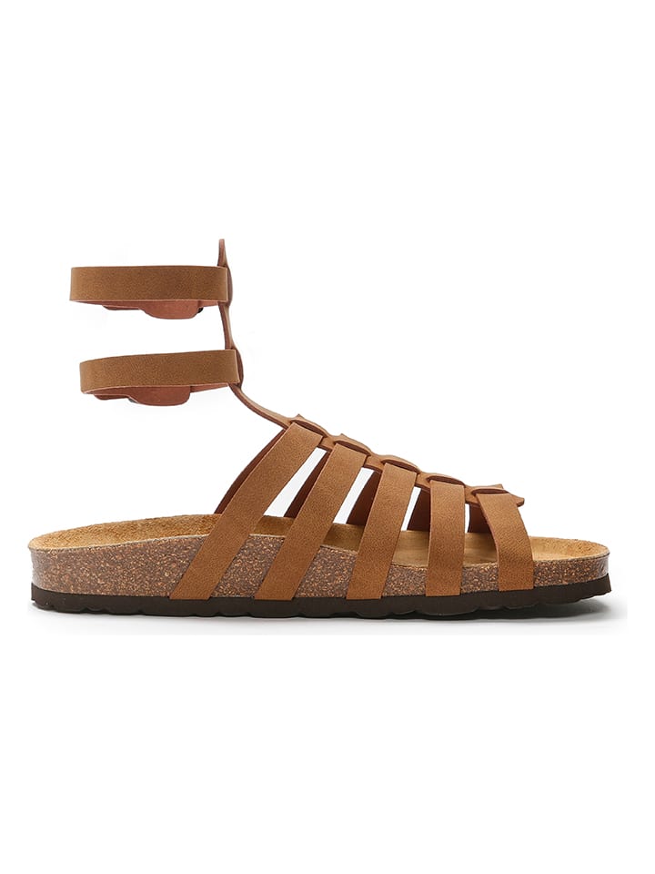 Mandel Sandalen in Hellbraun günstig kaufen