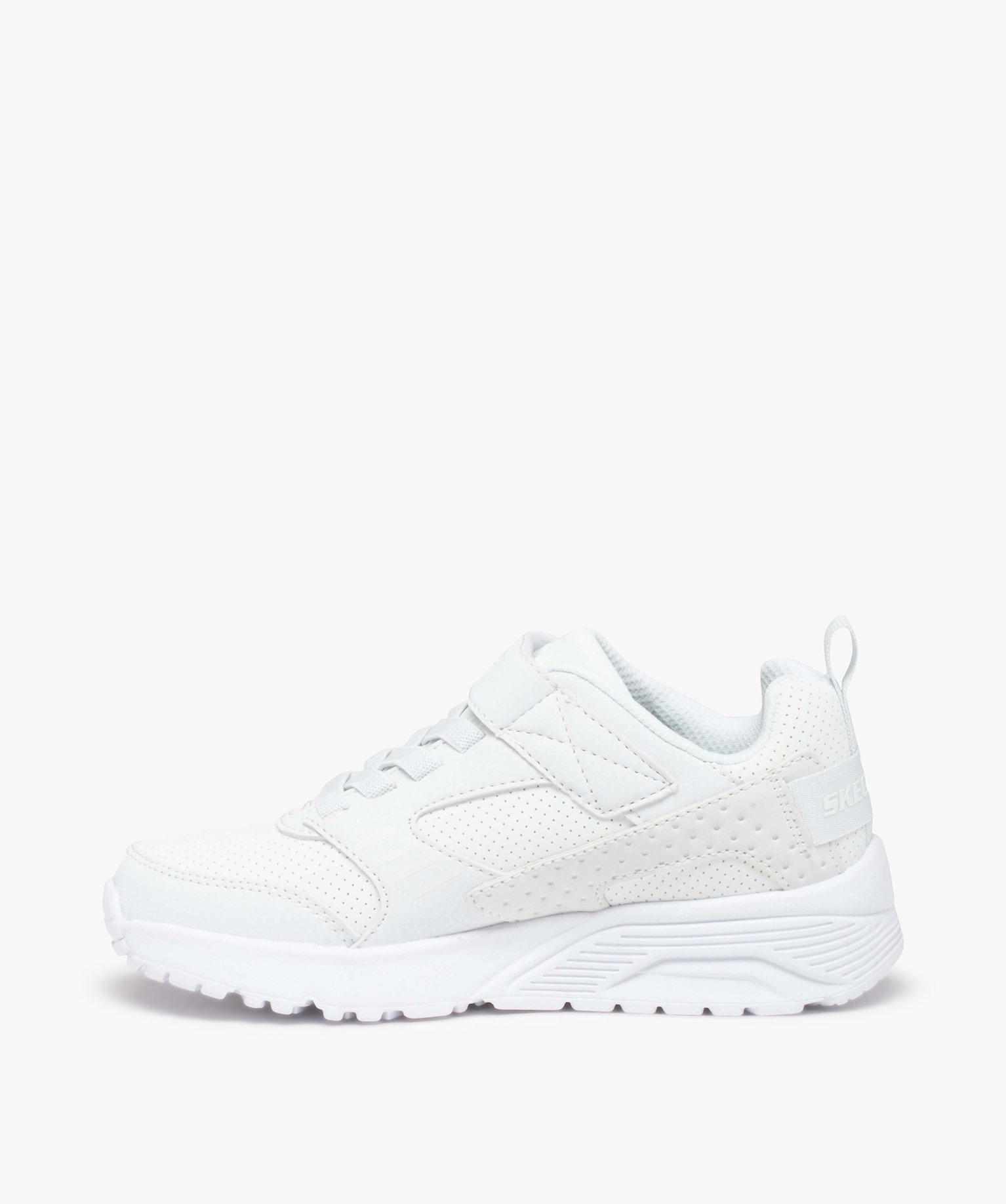Baskets Garçon unies à lacets et scratch - Skechers blanc | GEMO