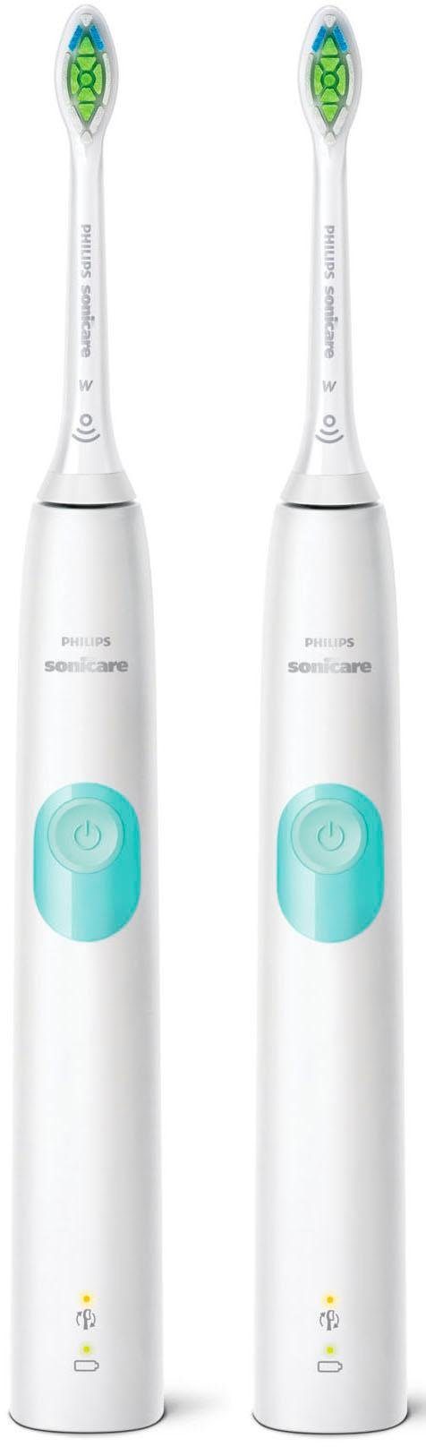 Philips Sonicare Elektrische Zahnbürste HX6807/35, Aufsteckbürsten: 2 St., 2er-Set, ProtectiveClean 4300, Doppelpack, 1 Putzprogramm