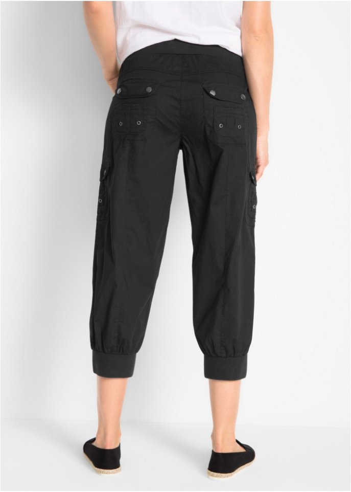3/4-Baumwoll-Cargohose mit Bequembund