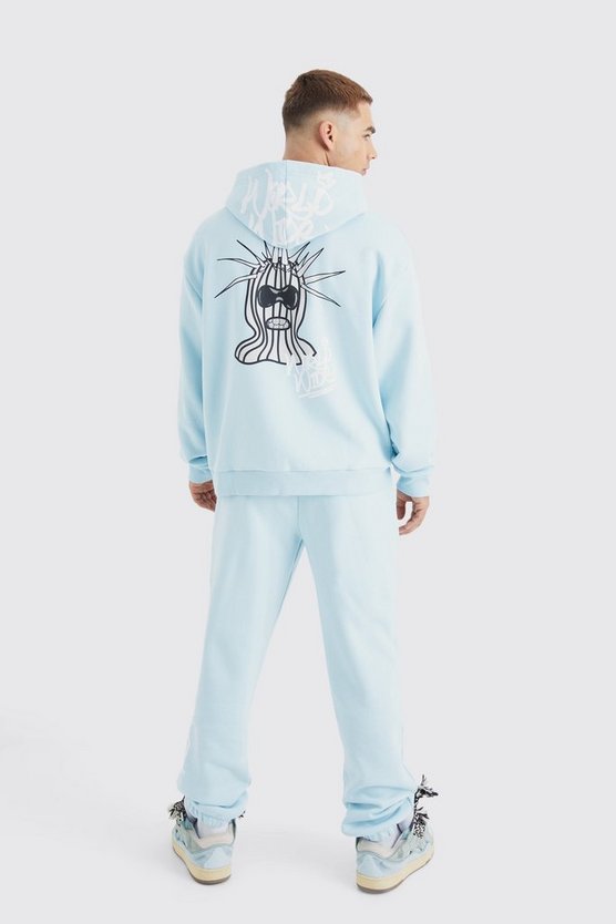 Oversize Hoodie mit Reißverschluss und Oversize Jogginghose