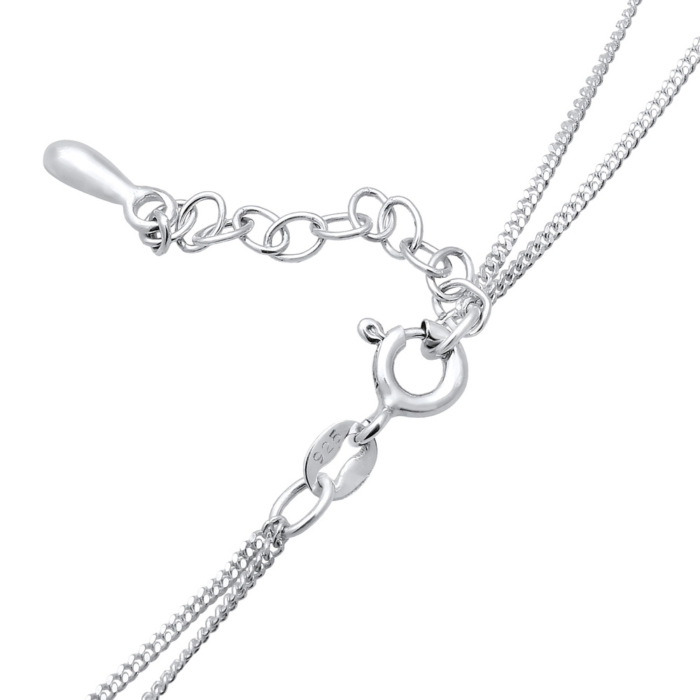 Elli Elli Collier Choker Filigrane Minimal avec des Cristaux Collier Femme - (925/1000 collier