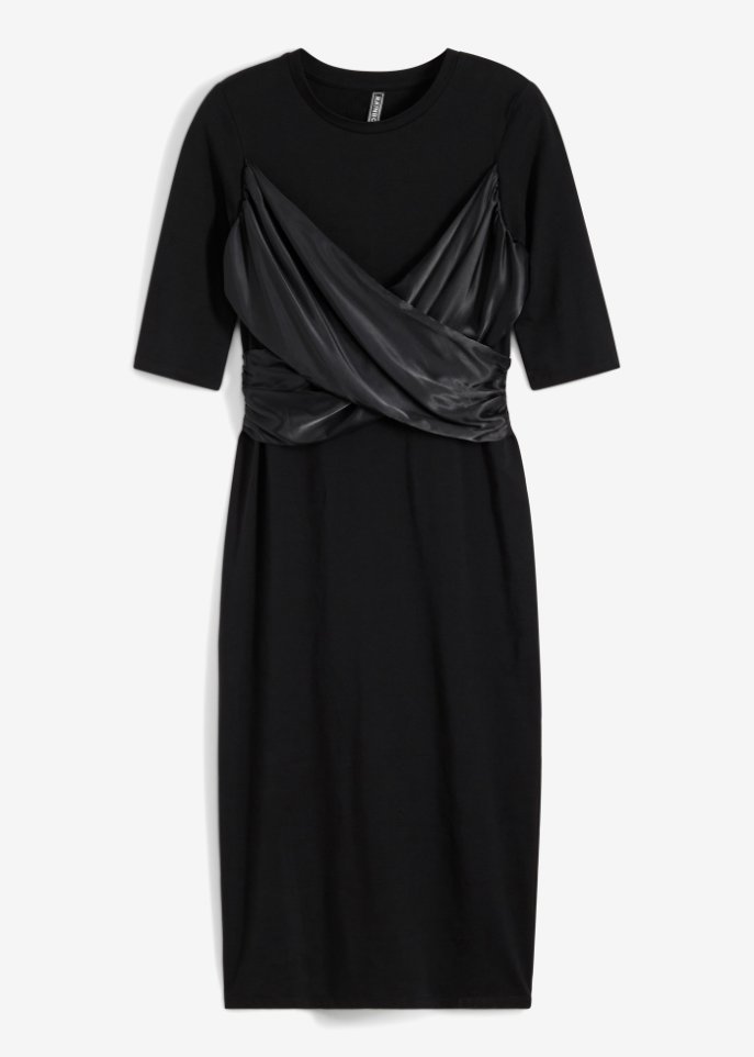 Kleid mit Satin-Einsatz