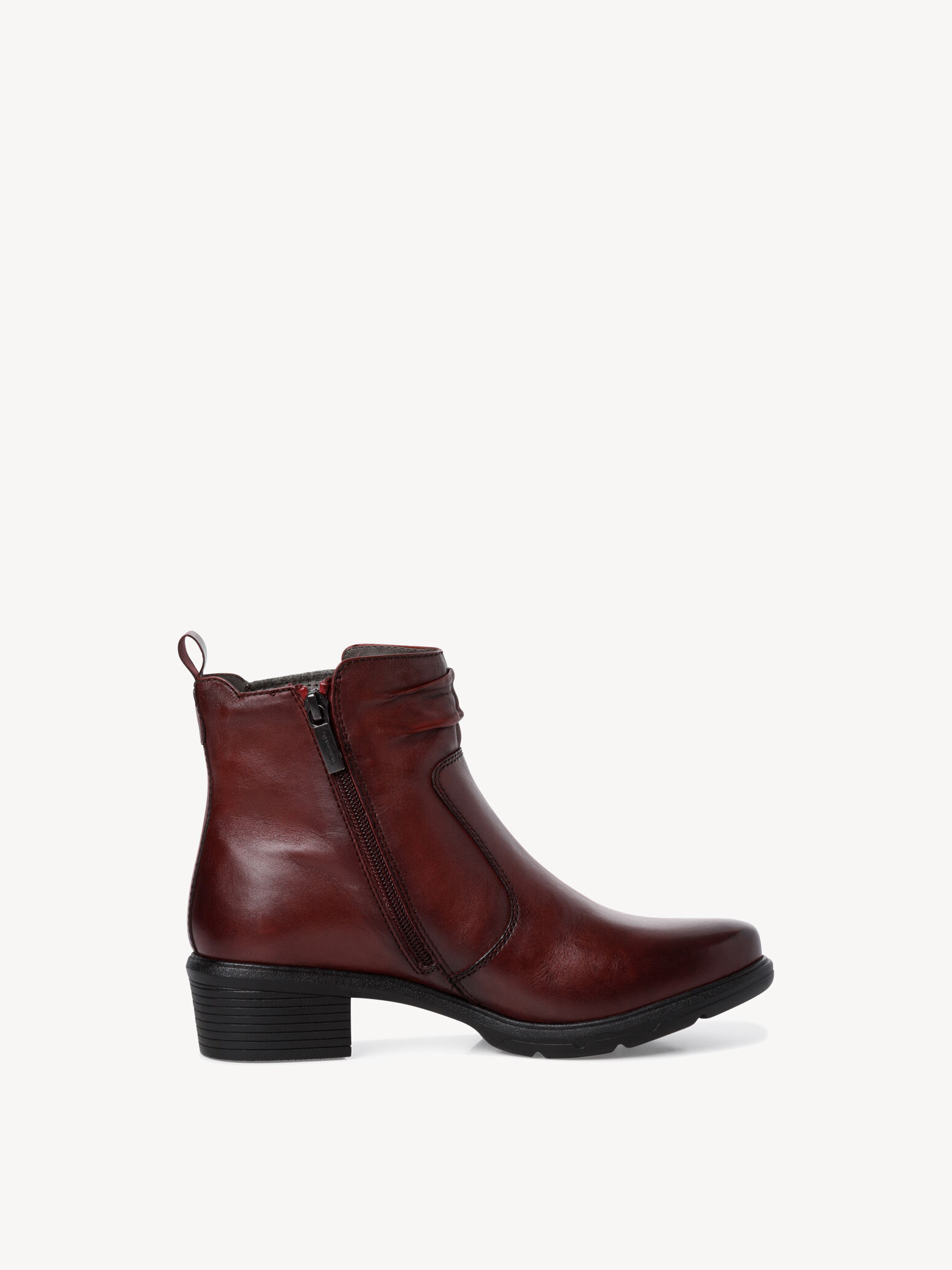 Bottine Chelsea en cuir - rouge