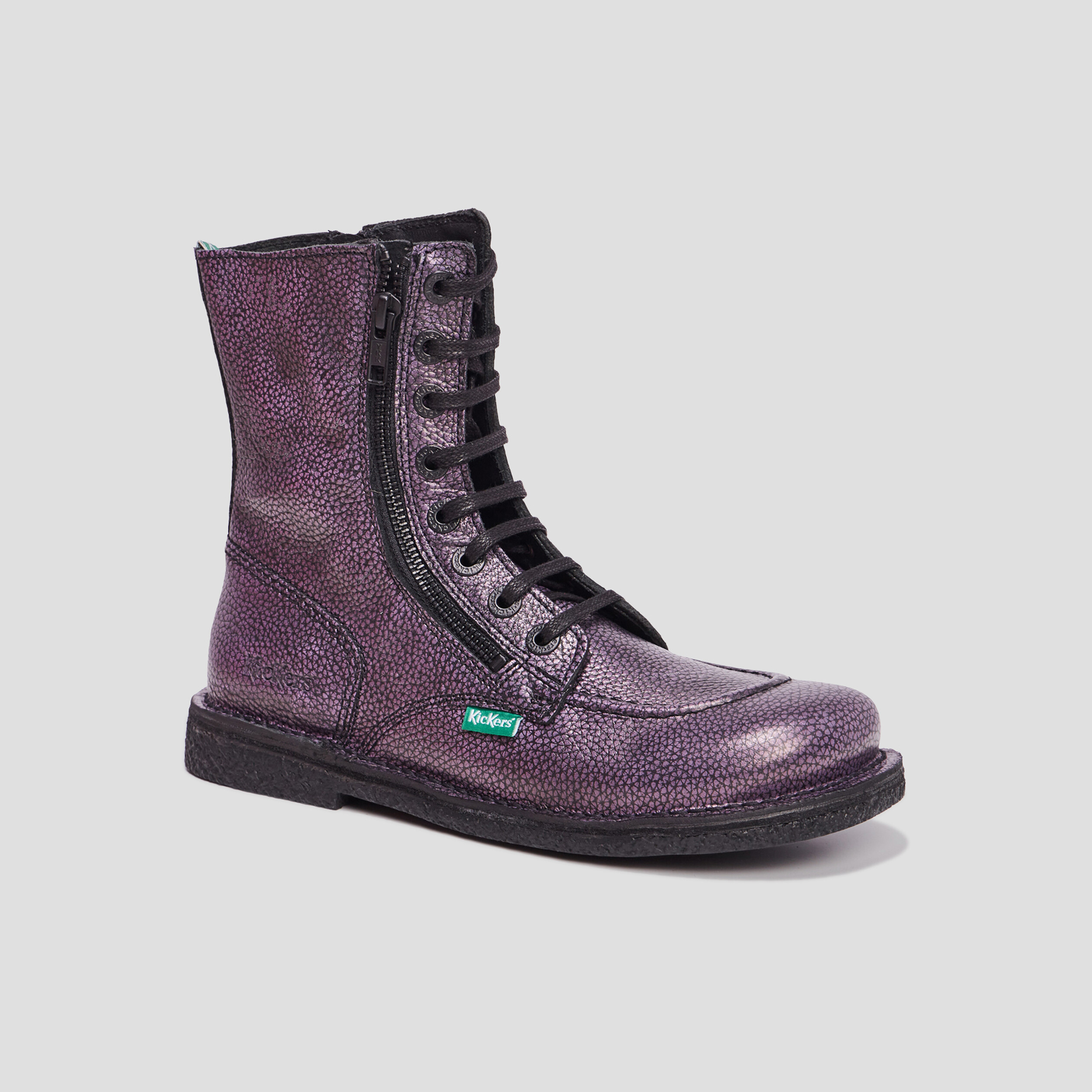 Bottines en cuir Kickers Meetickzip violet femme | La Halle
