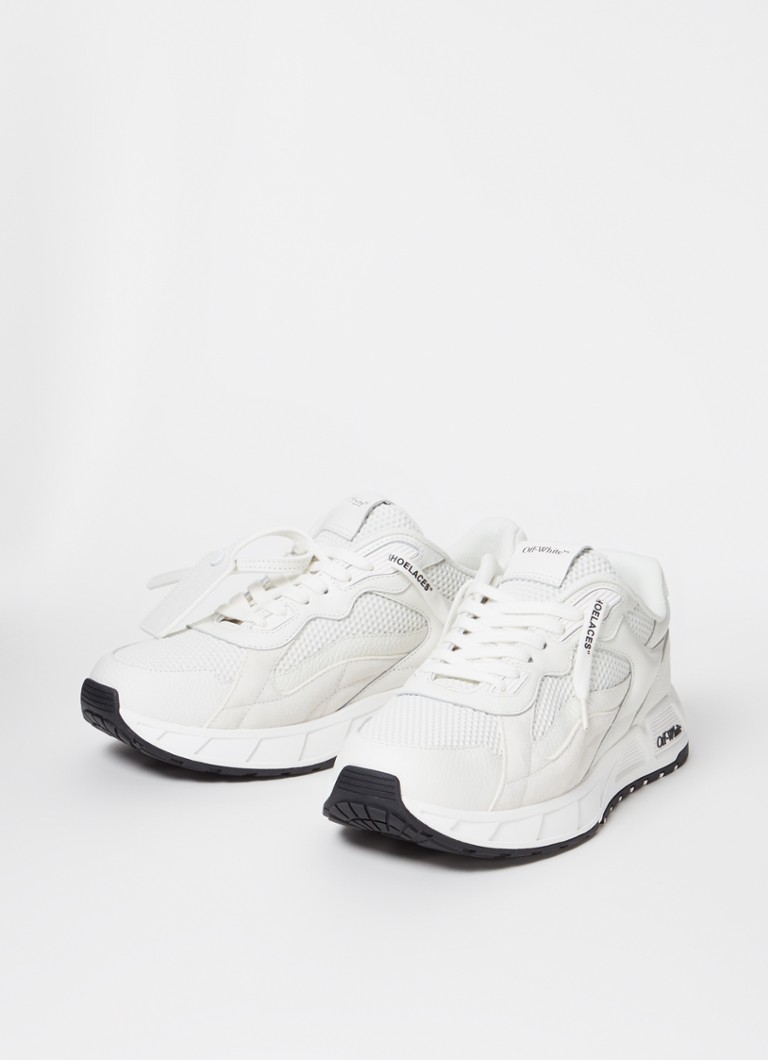 Δερμάτινα sneakers Kick Off Runner σε υπόλευκο χρώμα με σουέτ λεπτομέρειες