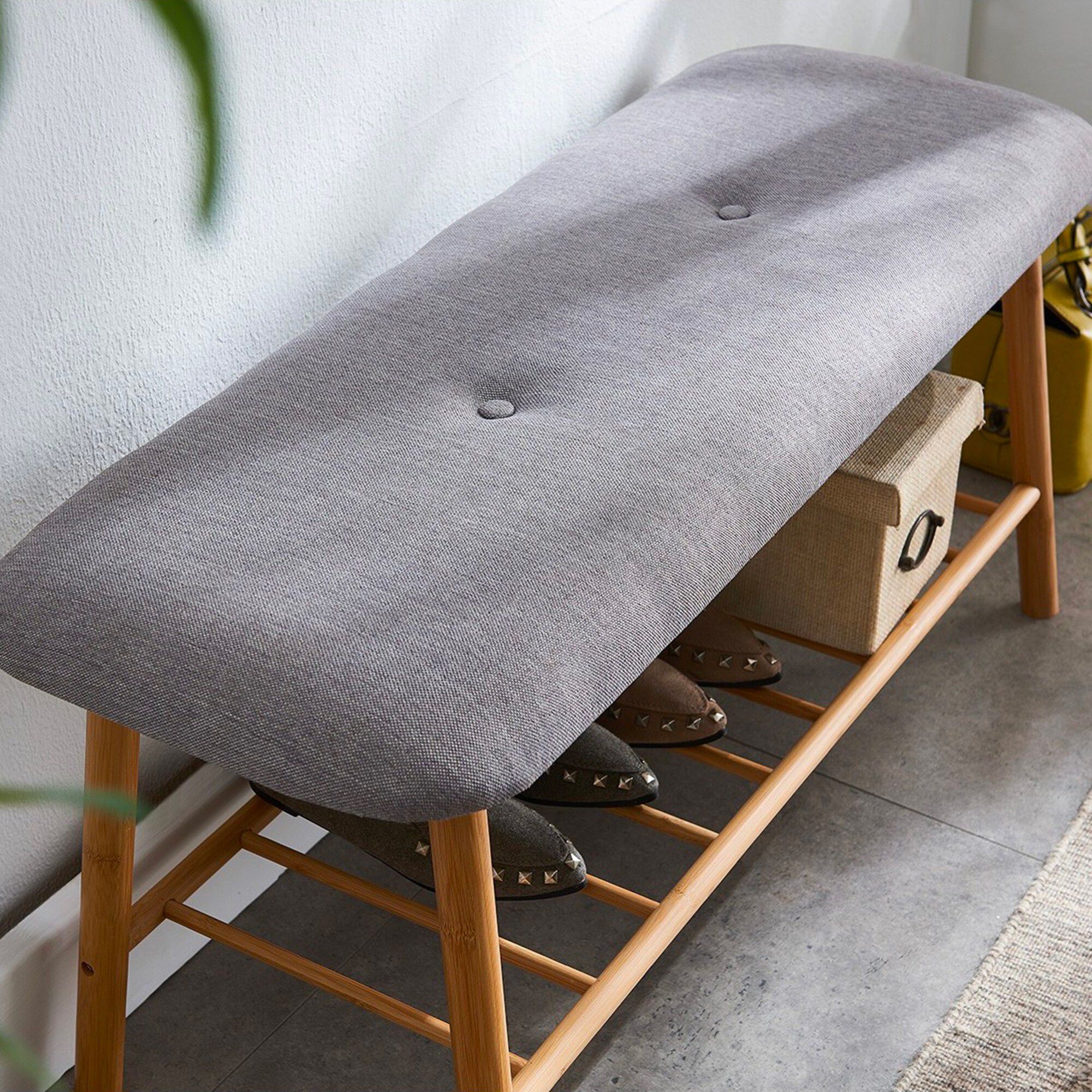 Banc en bambou avec coussin