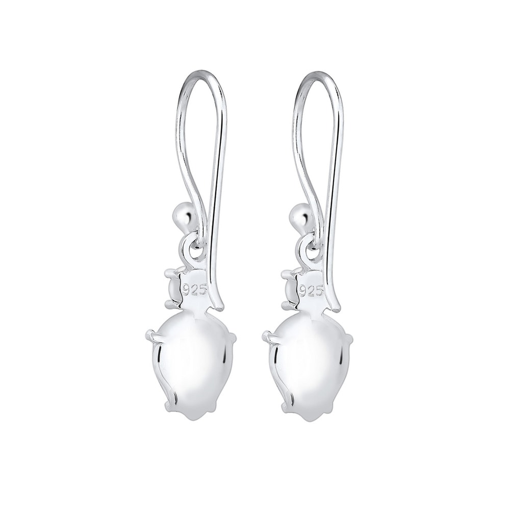 Elli Elli Boucles d'Oreilles Tropfen Solitär Kristalle 925 Silber Boucles d'oreilles
