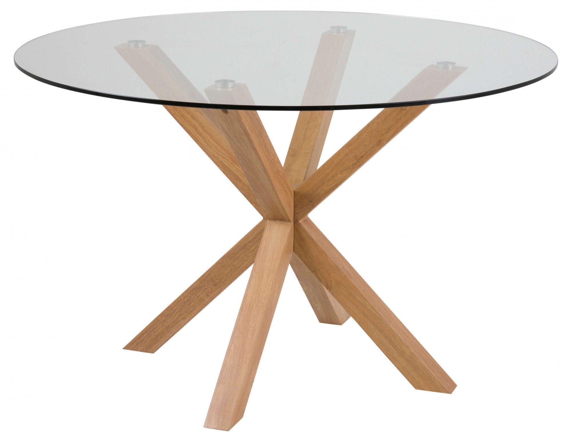 ACTONA GROUP Esstisch Heaven, Runder Esstisch, gehärtetem Klarglas, Stahl Kreuzfuß, Ø: 119 cm