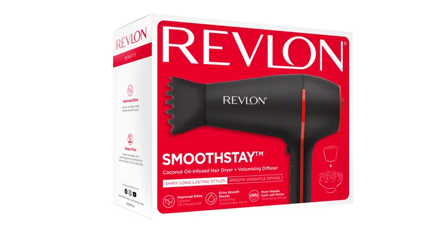 REVLON Haartrockner Smoothstay RVDR5317E schwarz, rot