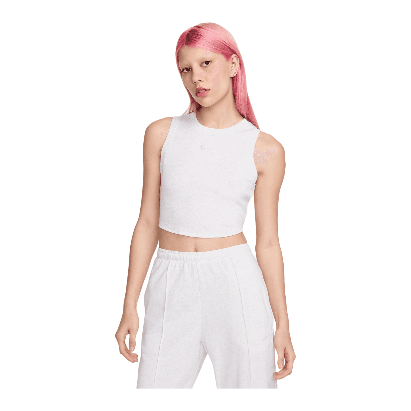 Nike Essential Rib Crop Tanktop Damen Grau F051
