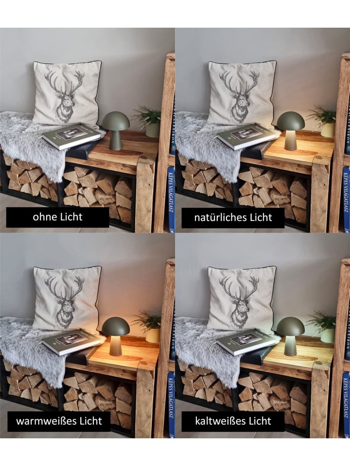 Coen Bakker LED Pilz Tischlampe dimmbar Touch Farbwechsler IP44 Innen Außen 15x21cm Taupe günstig kaufen onesize