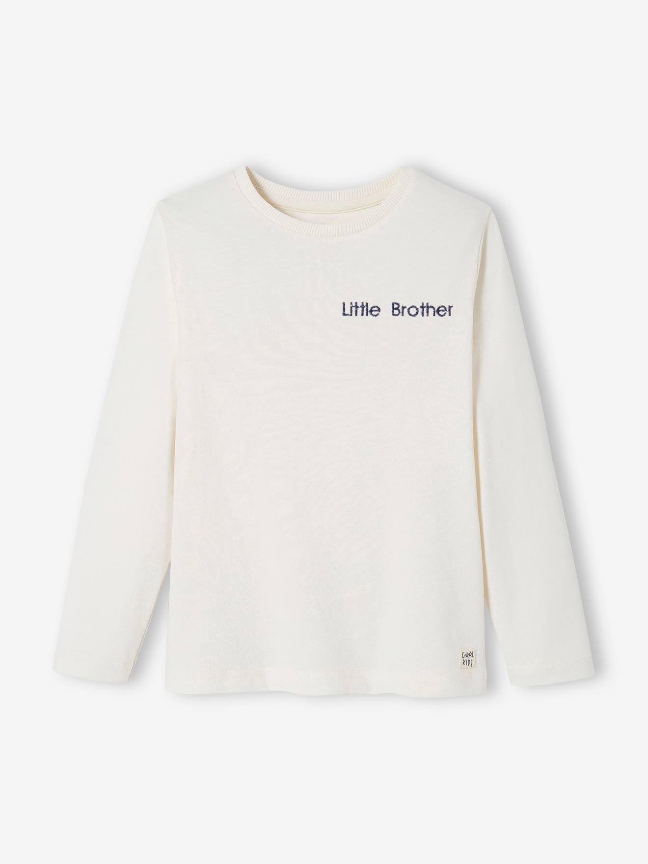T-shirt couleur Basics personnalisable garçon manches longues ecru