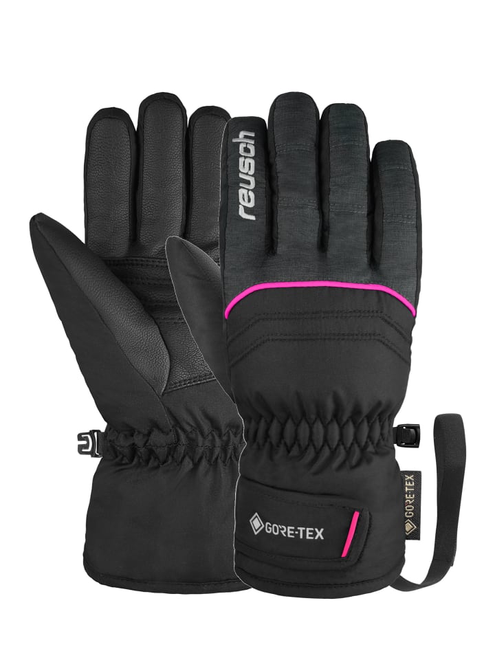 Reusch Fingerhandschuhe Teddy GORE-TEX in 7771 blck/blck melang/pink glo günstig kaufen