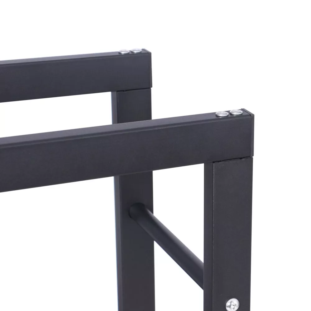 Never Outdoor modernes Kaminholzregal schwarz