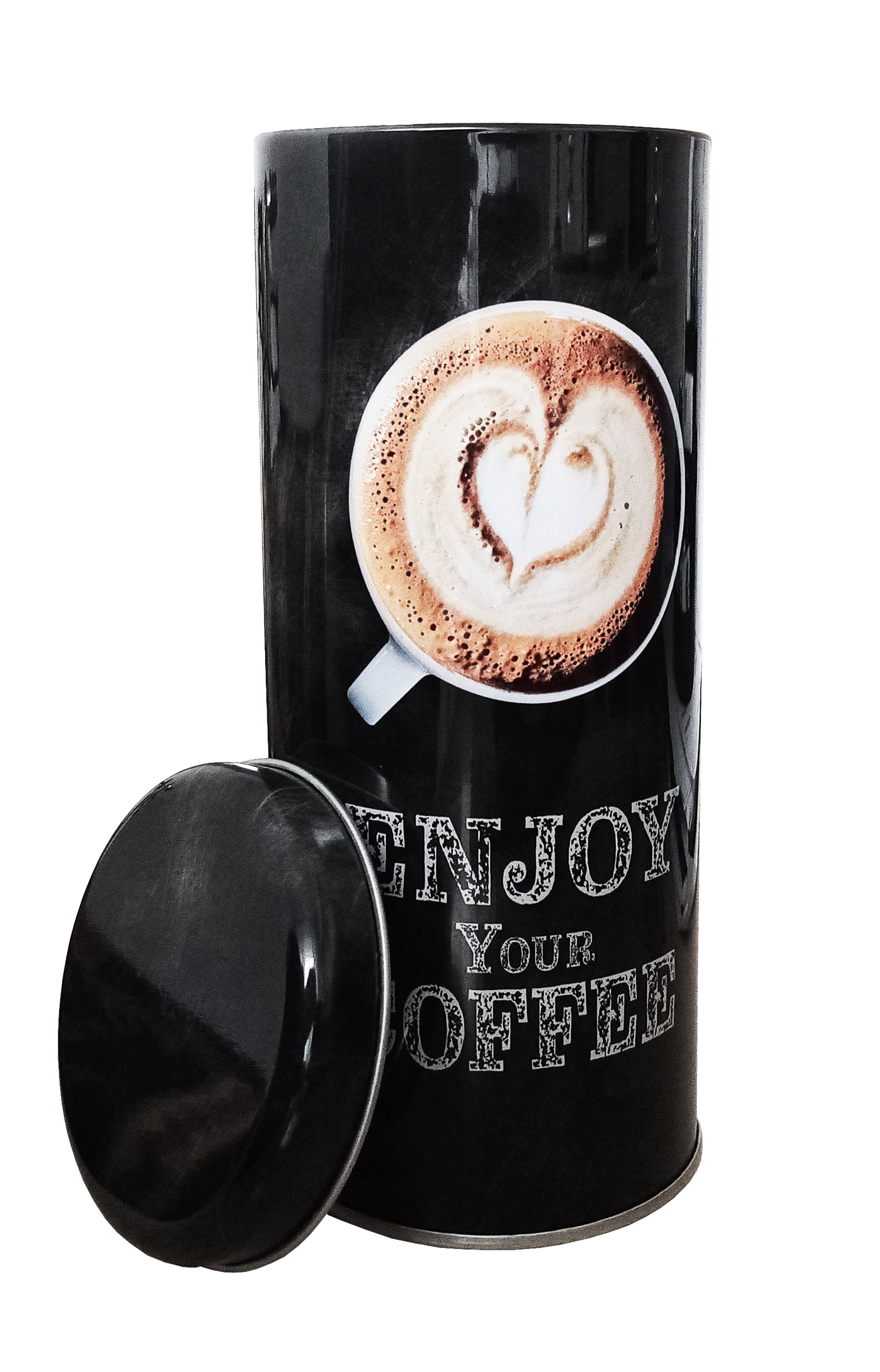 Kesper Kaffeedose KAFFEEDOSE für Kaffeepads Metall Ø8cm Kaffeekapsel Kaffeepaddose 04, Blechdose Vorratsdose Paddose Halter Metalldose Kaffee Dose
