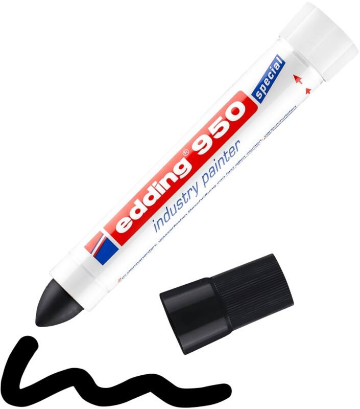 edding 950 Permanent Industrie-Marker Schwarz Extra Breit Rundspitze 10 mm