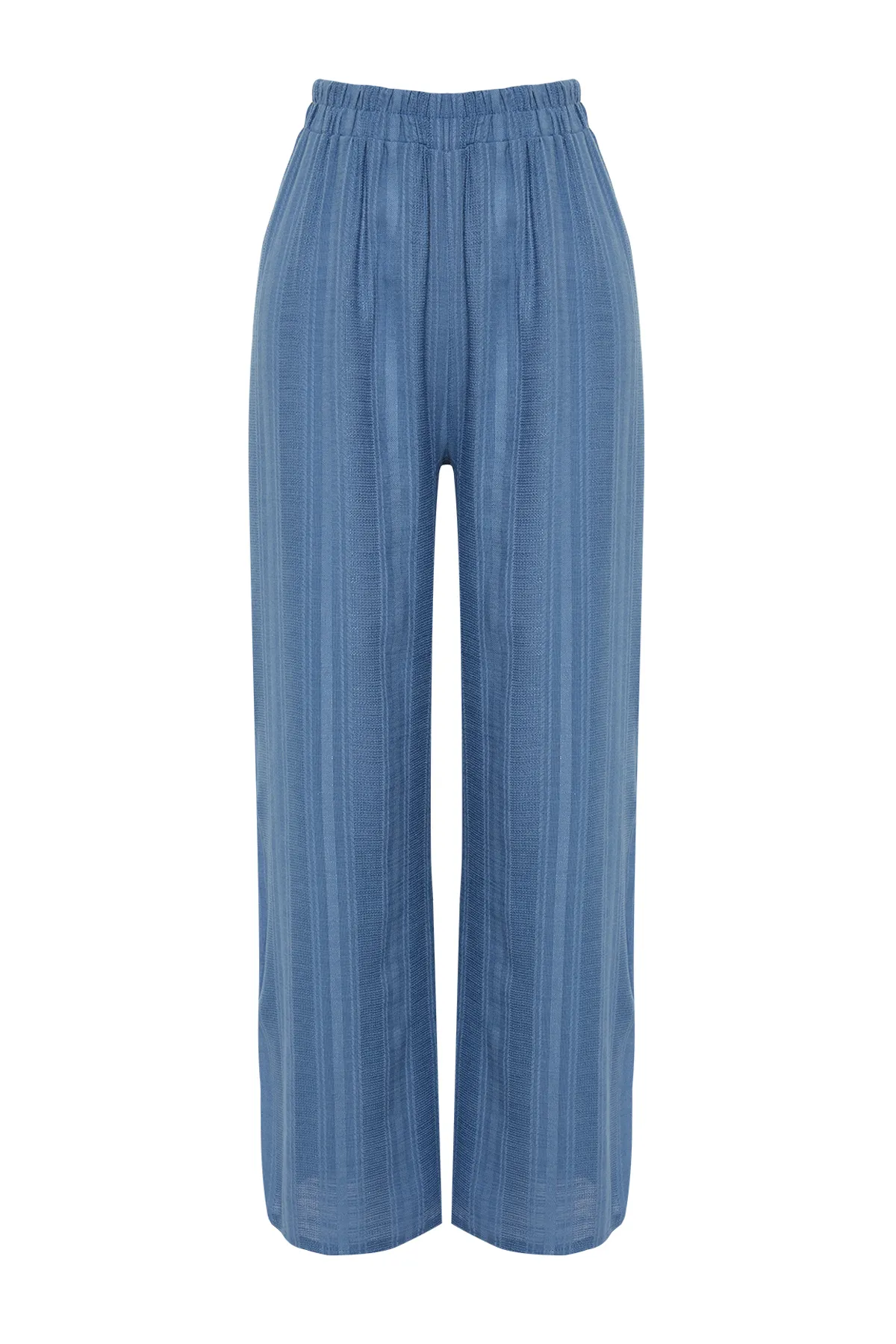 Trendyol Collection  Blaue gewebte Schlitzhose TBESS24PL00016