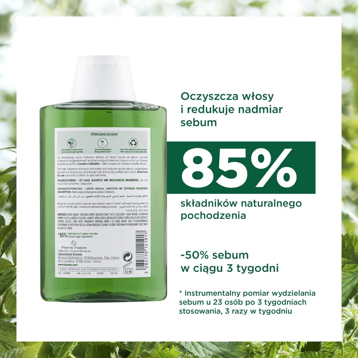 Klorane šampon s ekstraktom koprive, 200 ml