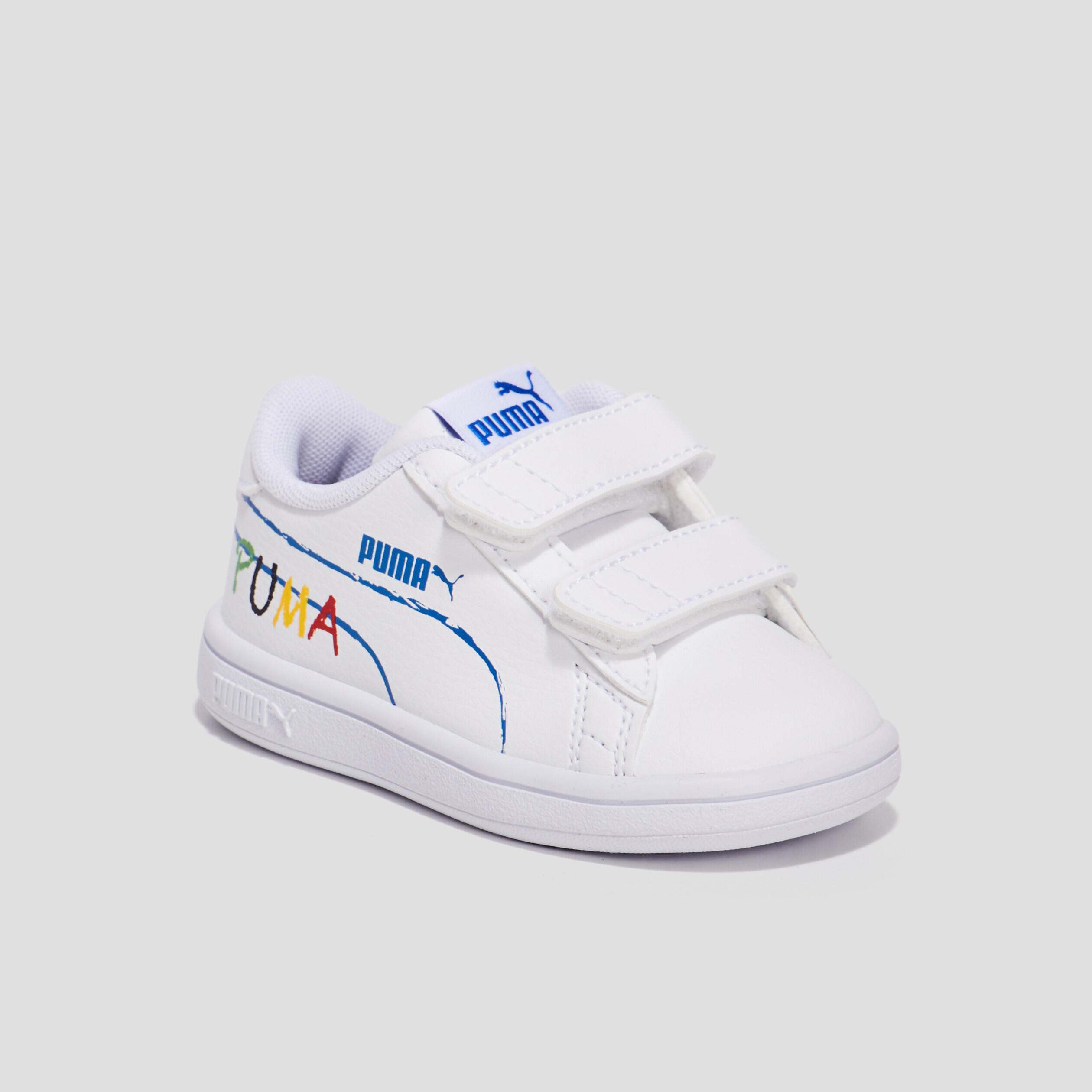 Tennis à scratchs Puma Shuffle blanc bébé garçon | La Halle