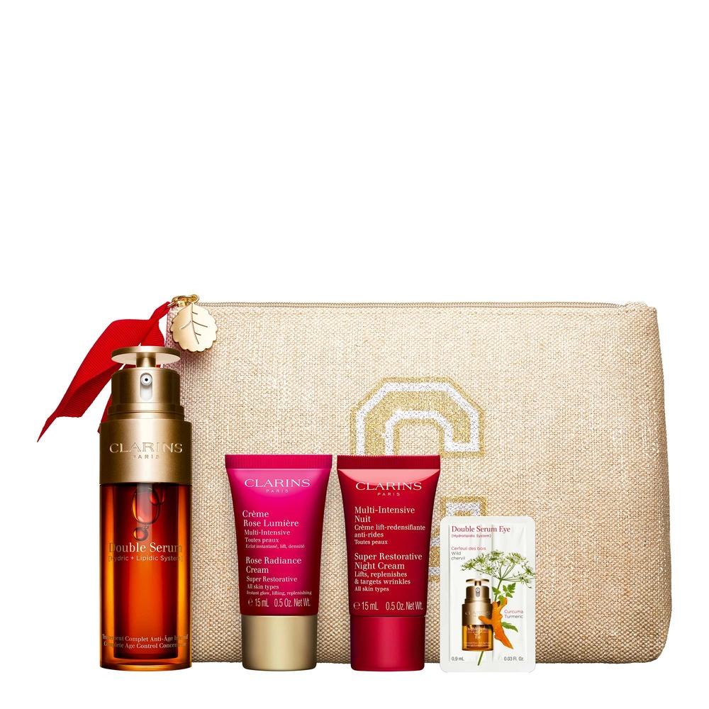 Clarins Coffret Double Serum 50ml & Multi-Intensive Jour et Nuit Coffret Noël Soins visage  anti-âge, anti-rides