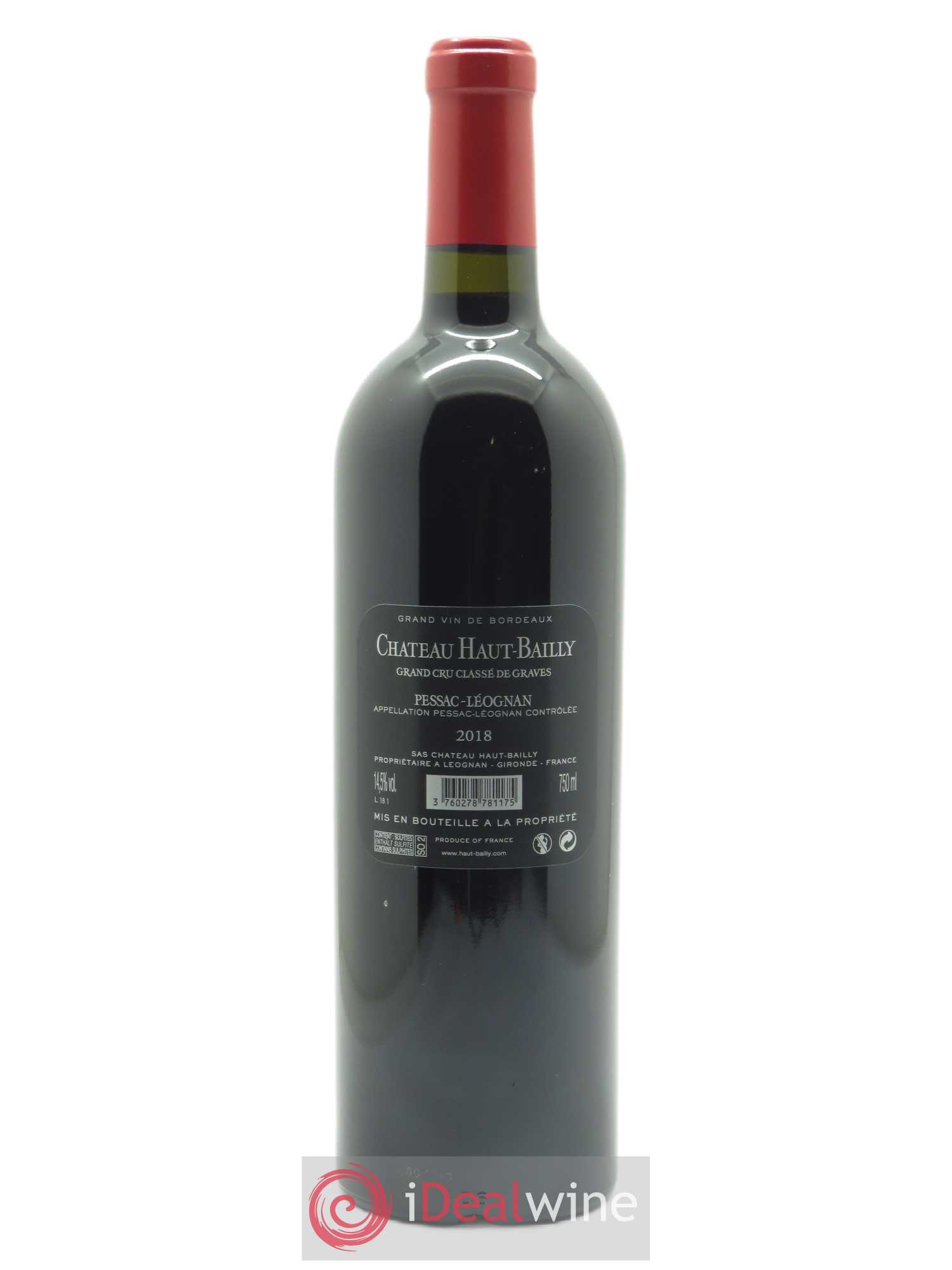 Château Haut-Bailly Cru Classé de Graves (CBO à partir de 6 bts) 2018 - Lot de 1 Bouteille
